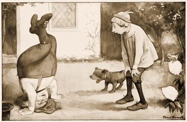 "Old Father William steht auf dem Kopf", Illustration für Lewis Carrolls Alice im Wunderland, 1901
